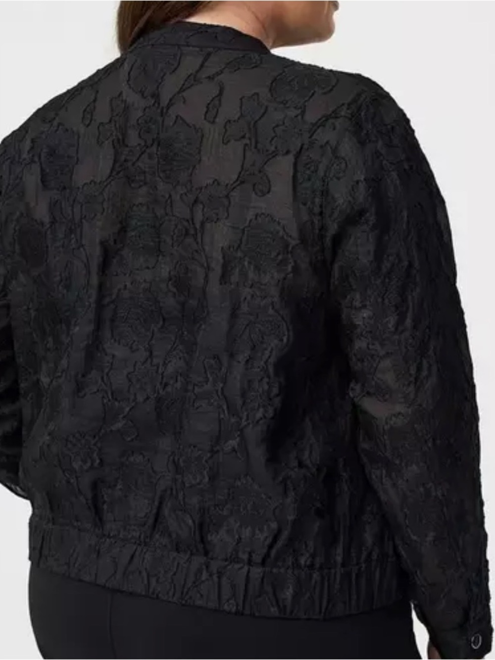 Torrid Black Textured Jacquard Bomber Jacket Size 00 - Picture 5 of 9